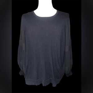CeCe Women's Elegant Classy Black Pullover Sheer Sleeves 2X